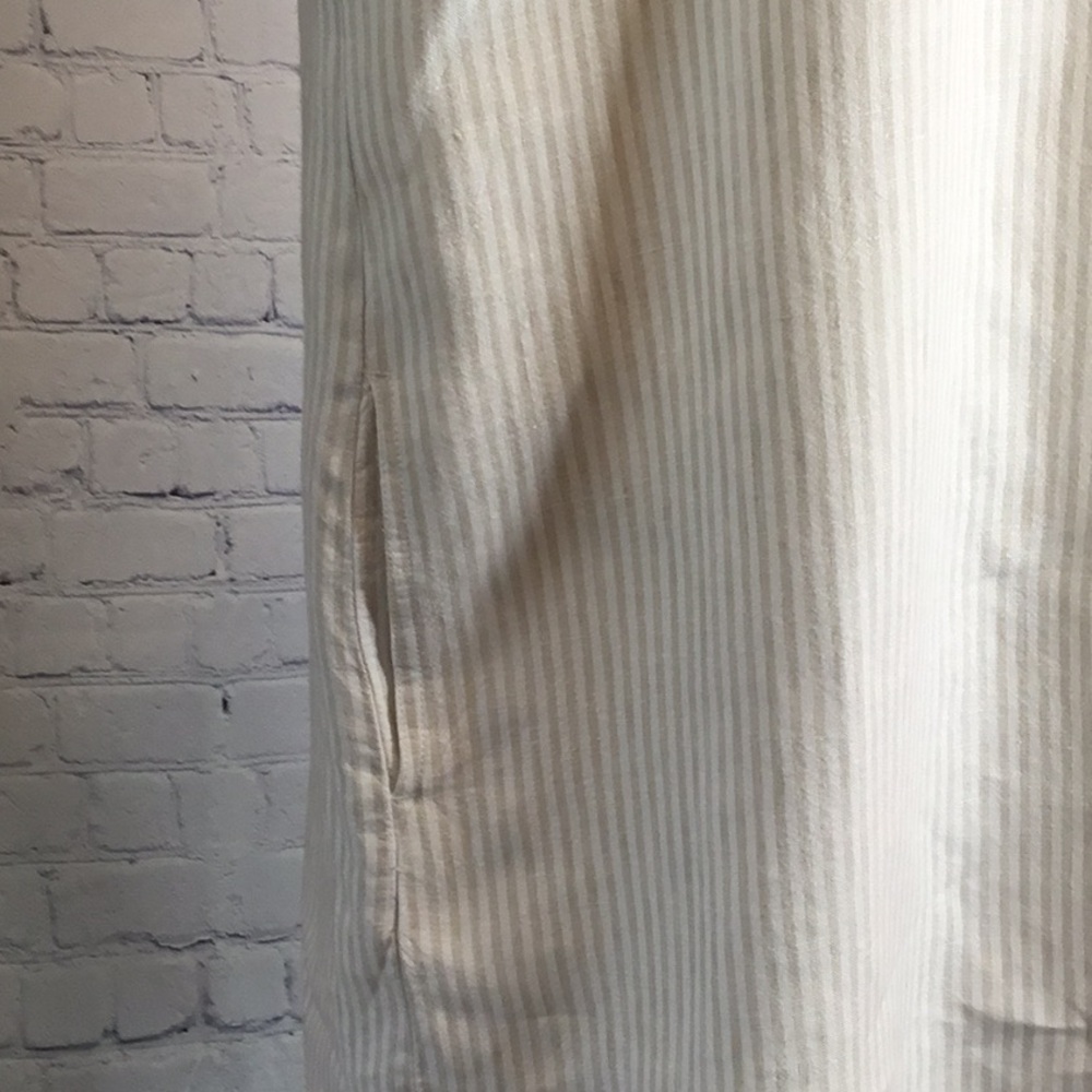 Tommy Bahama Two Palms Ruffle White/tan Striped Shift Dress - Picture 9 of 12